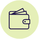 Wallet icon representing financing for up to 100% of a recreational vehicle purchase.