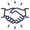 Handshake icon representing personalized support from a local auto lending team.