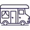 RV, camper, and travel trailer icon representing recreational vehicle financing.