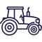 Tractor icon representing financing for new and used tractors.